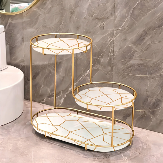 Golden Vanity Stand 3-Tier Makeup Organizer Pakistan