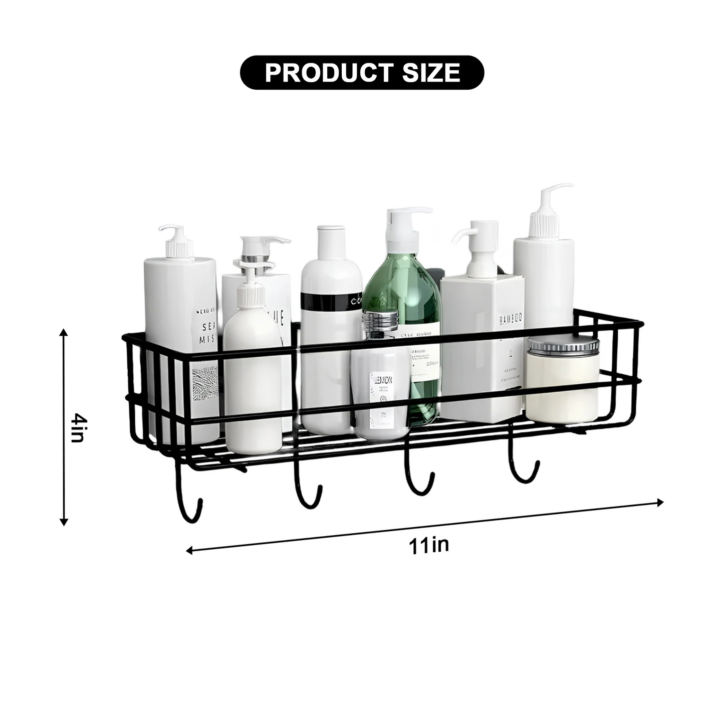 Rectangle Metal Stand with Hooks – Entryway Organizer