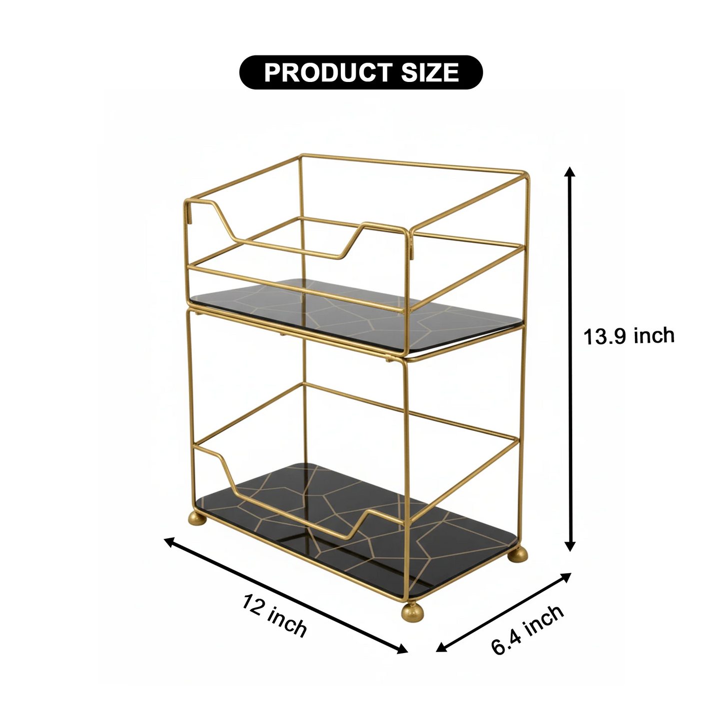 Gold Vanity Tower 2-Tier Wooden Base SEW Markaz