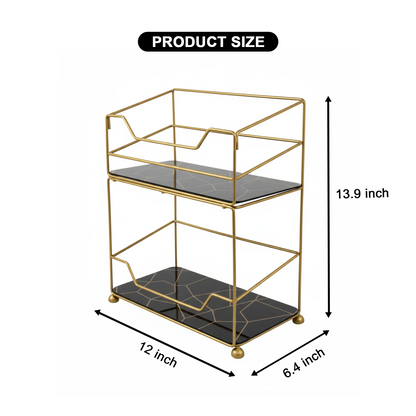 Gold Vanity Tower 2-Tier Wooden Base SEW Markaz