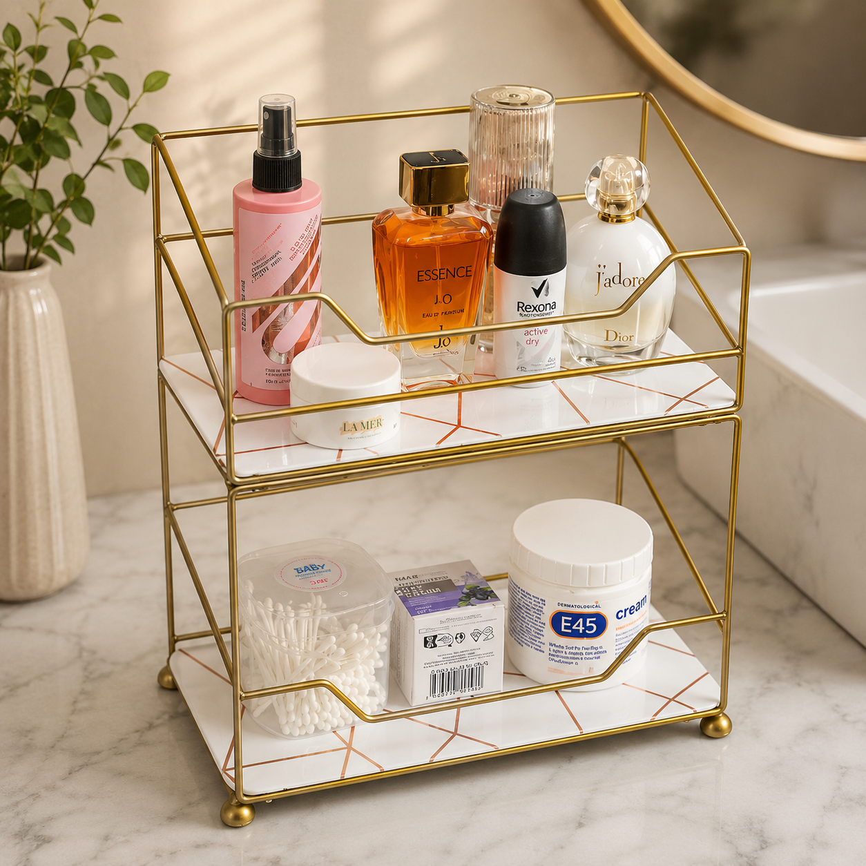 2-Tier Elite Vanity Tower Gold Metal Pakistan