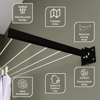 Wall Mounted Cloth Drying Stand Metal Space Saver Pakistan