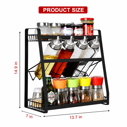 3-Tier Kitchen Storage Rack Metal Wall Mount Pakistan