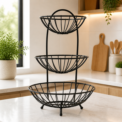 3-Tier Fruit Basket Iron Metal Storage Pakistan