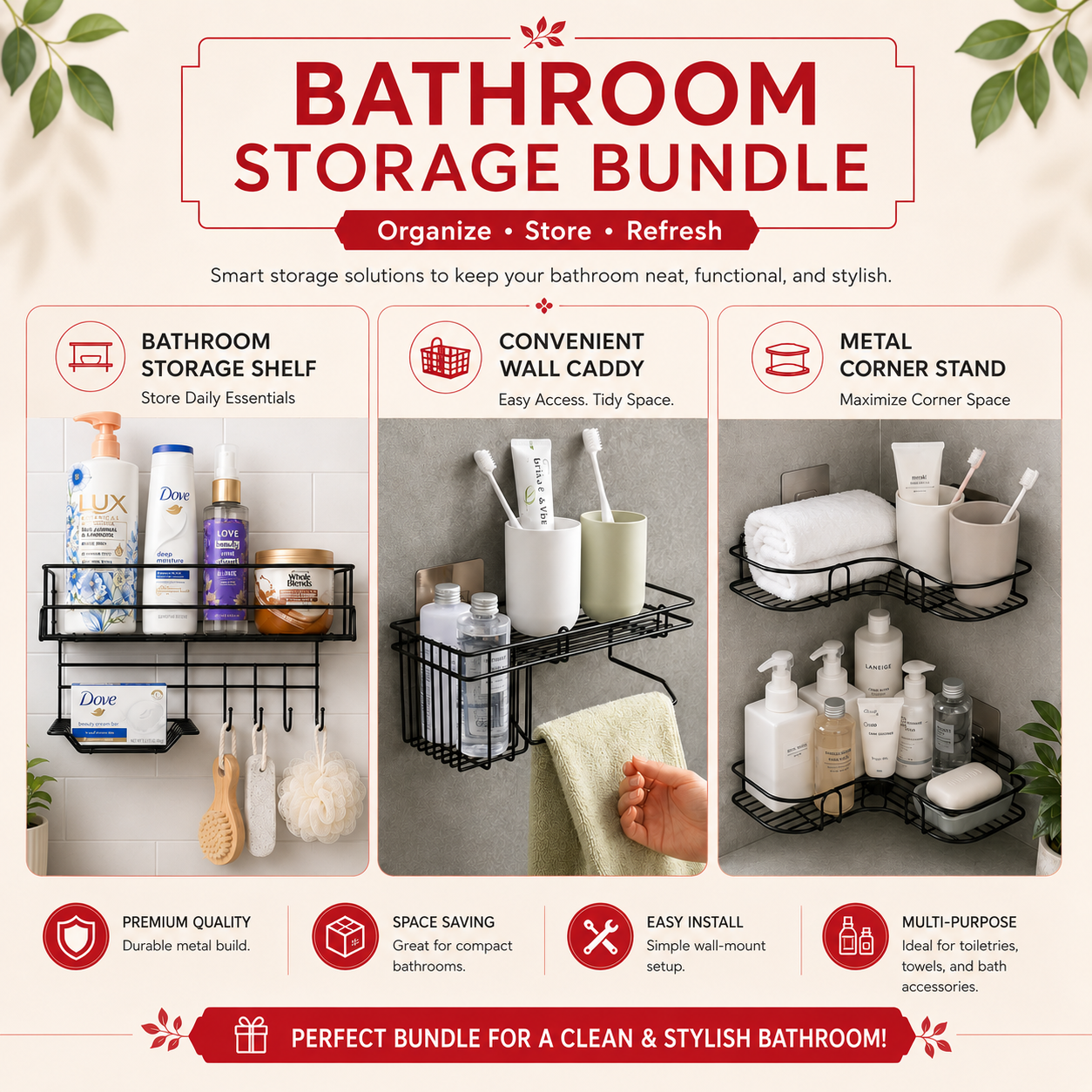 Bathroom Makeover Set – 3-in-1 Storage Bundle