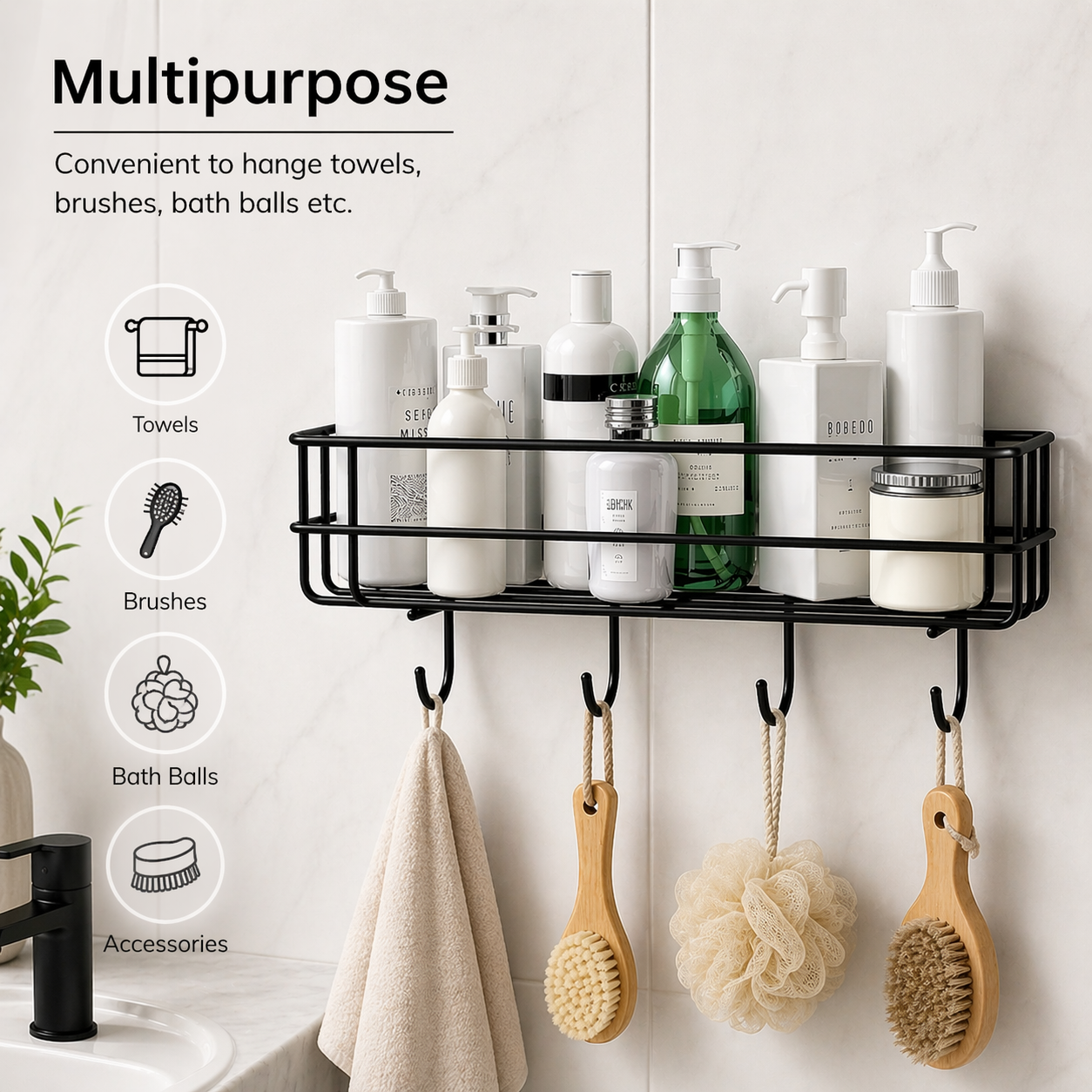 Metal Stand Hooks Bathroom Entryway Organizer Pakistan