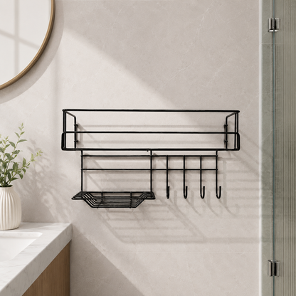 Bathroom Shelf with Hooks Soap Dish SEW Markaz