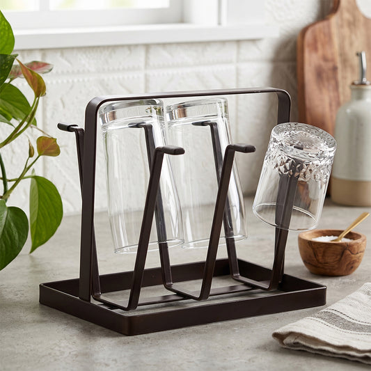 Bronze Metal Glass Stand Kitchen Organizer Karachi