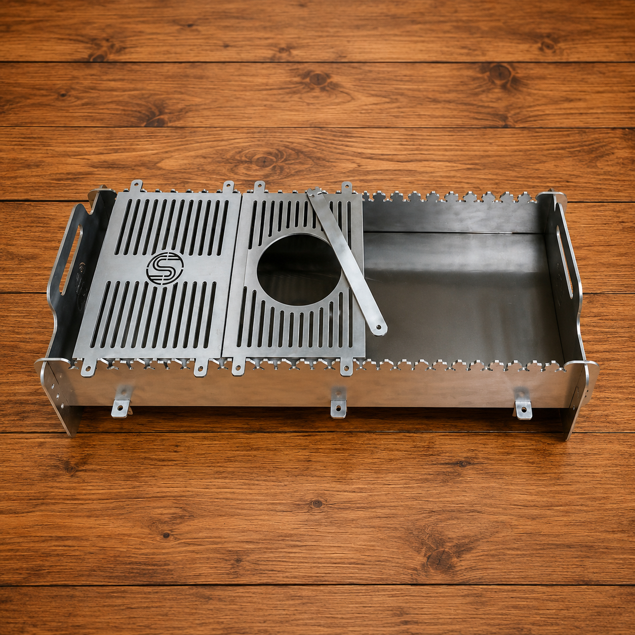 Premium Laser-Cut BBQ Grill – Compact Outdoor Cooking