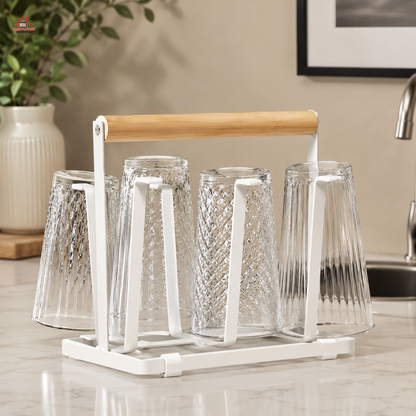 Glass Stand With Wood Elegant Display Kitchen Karachi