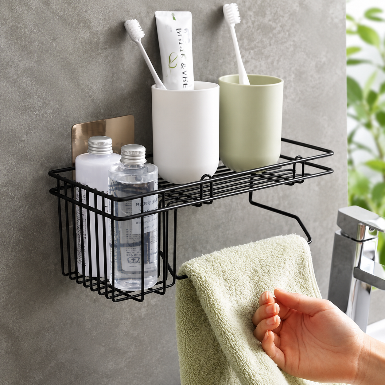 Convenient Bathroom Wall Caddy Space Saver Metal Karachi