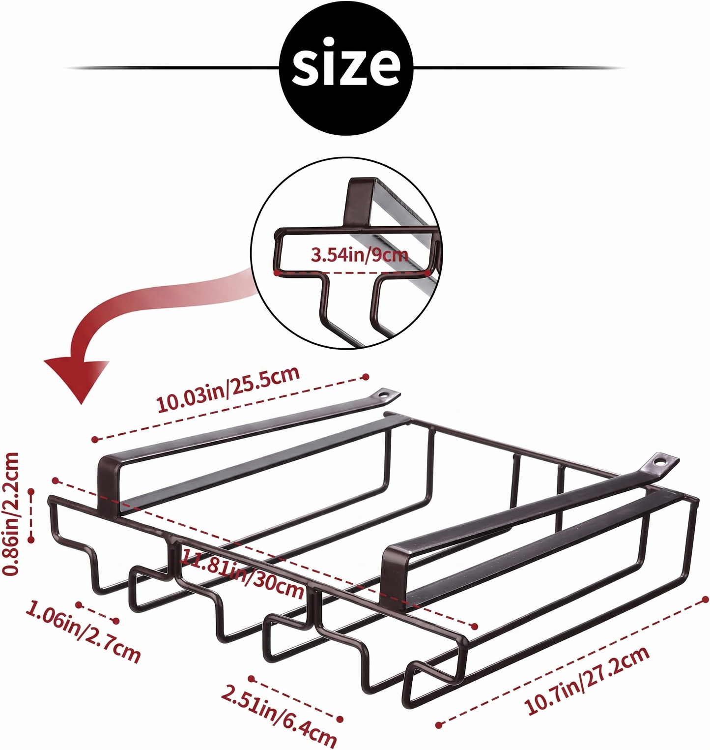 Glass Storage Rack Inverted Metal Kitchen SEW Markaz