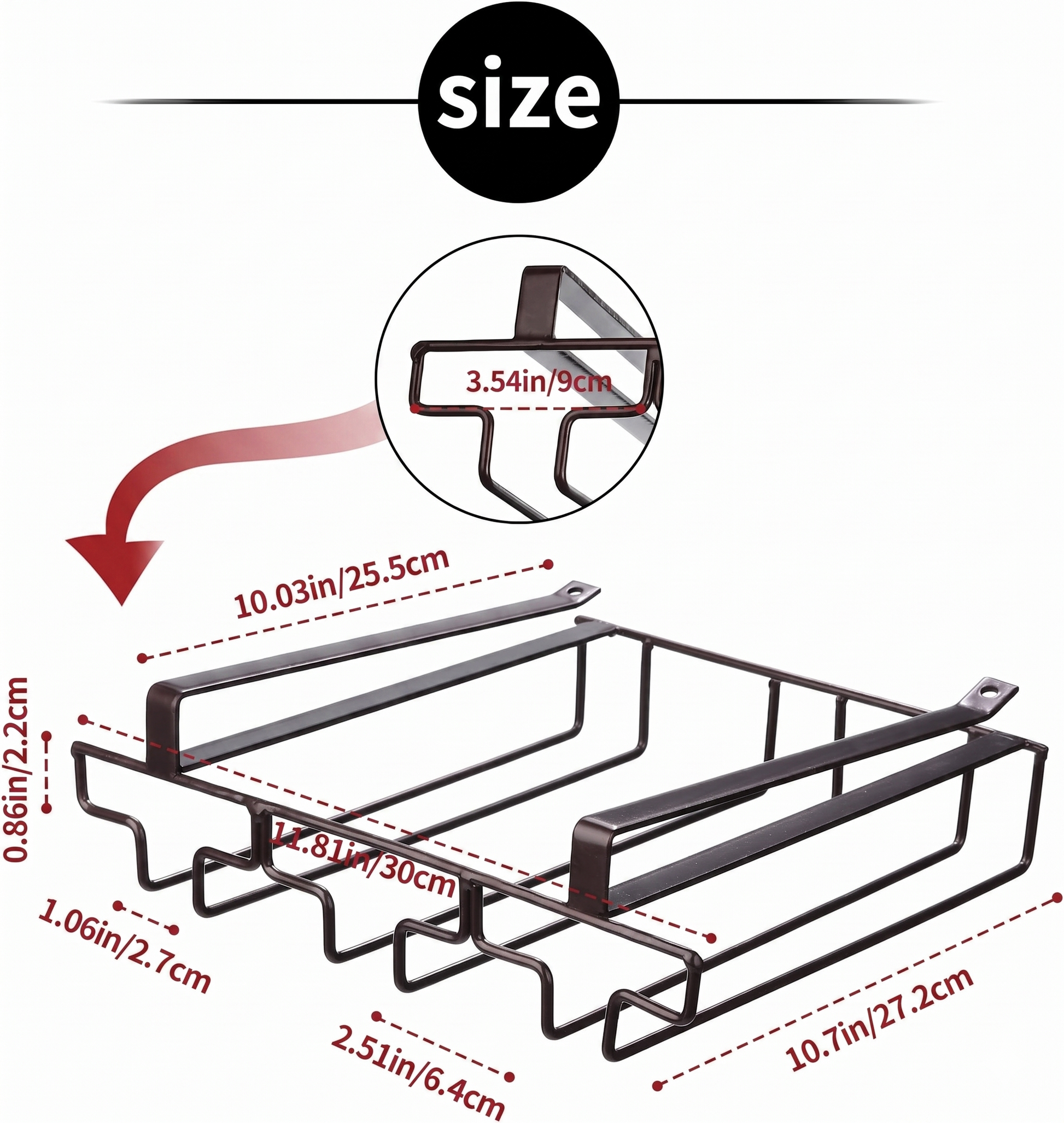 Glass Storage Rack Inverted Metal Kitchen SEW Markaz