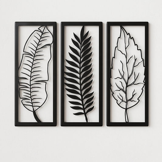 Metal Leaf Wall Art 3 Panels Home Wall Decor Karachi