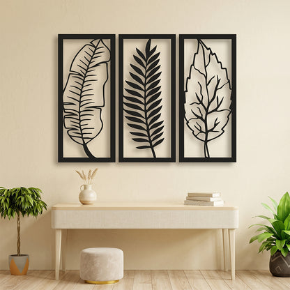 Metal Leaf Wall Art 3 Panel Set Pakistan