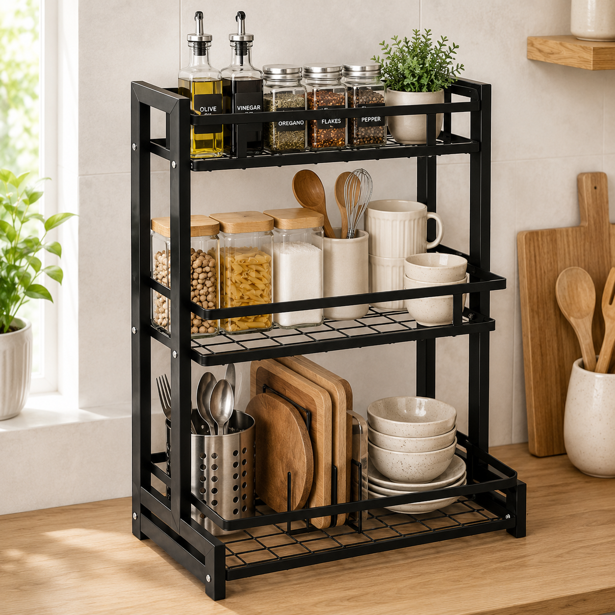 Multi-Tier Kitchen Storage Rack Modern Pakistan