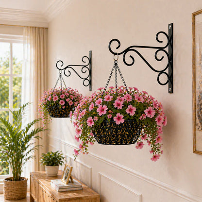 Wall Display & Storage Bundle – Bracket, Pot Hanger & Floral Basket