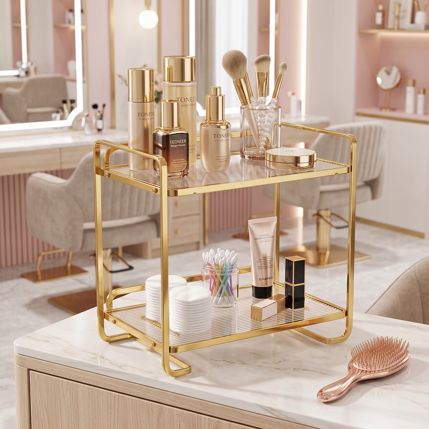 SEW Markaz Golden Arc Vanity Stand Acrylic Base Pakistan