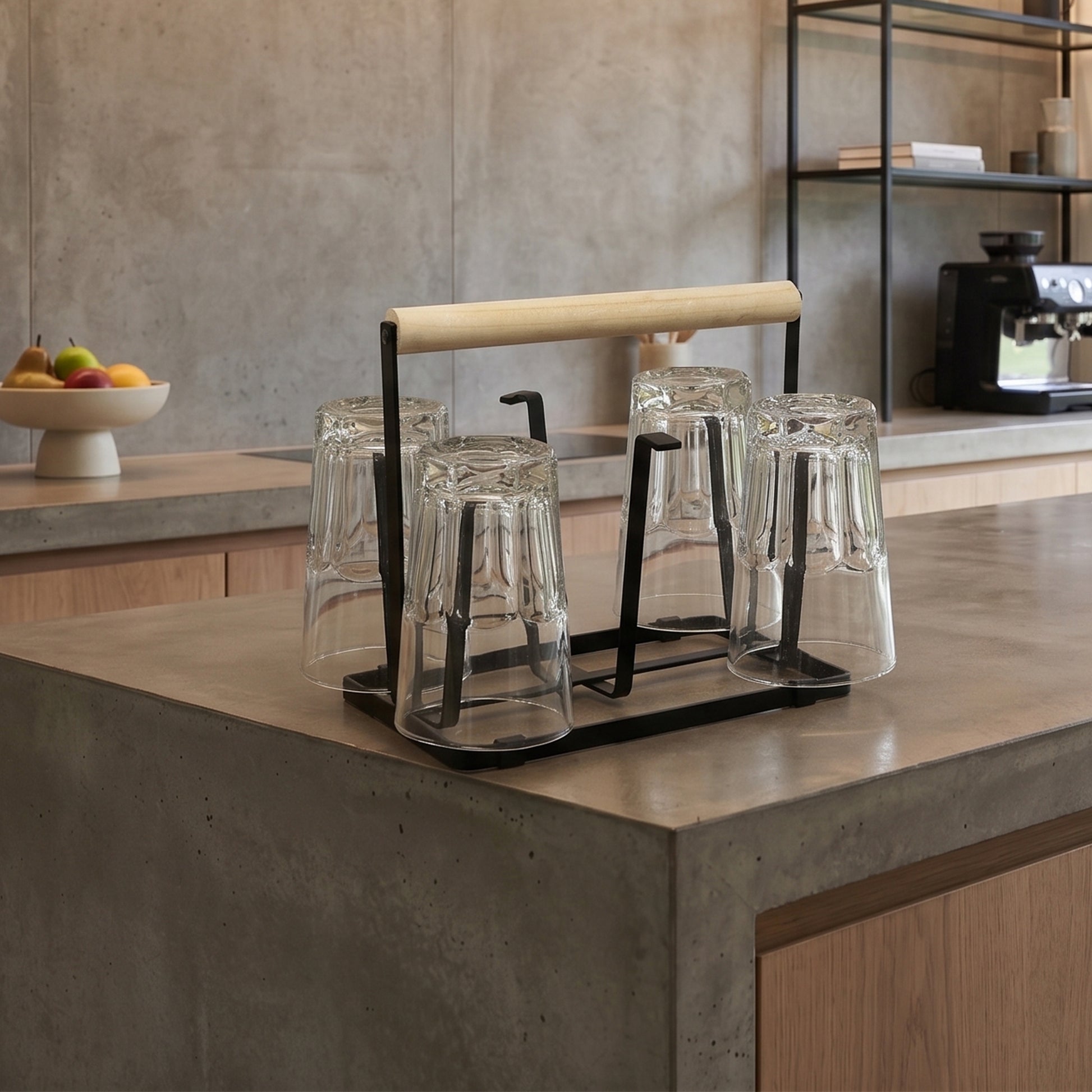 Glass Stand Kitchen Organizer Elegant Metal SEW Markaz