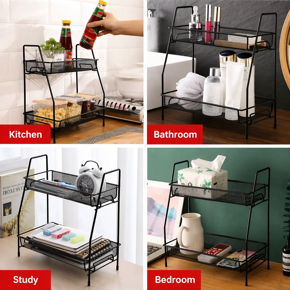 Smart Two Layer Metal Rack Kitchen Storage SEW Markaz
