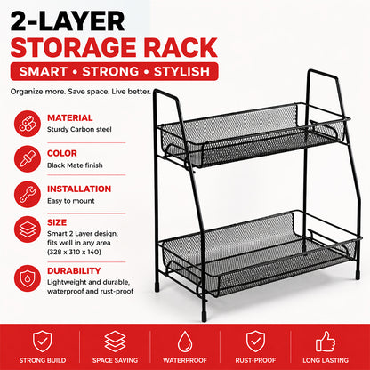 Two Layer Storage Rack Kitchen Organizer Pakistan