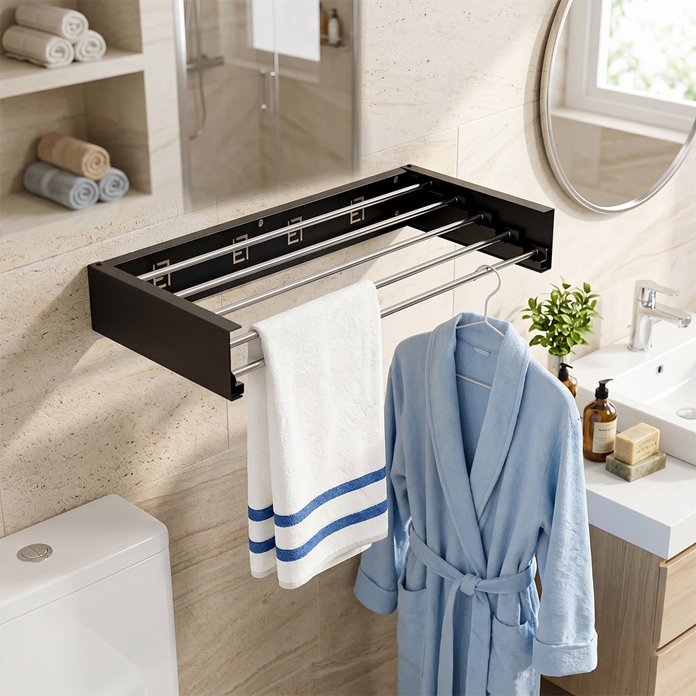 Metal Wall Clothes Hanger Foldable Storage SEW Markaz