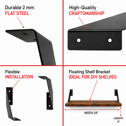 Wooden Floating Shelf Size Guide Metal Bracket Pakistan